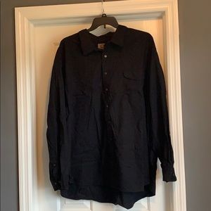 Men’s black 5XL button down dress shirt